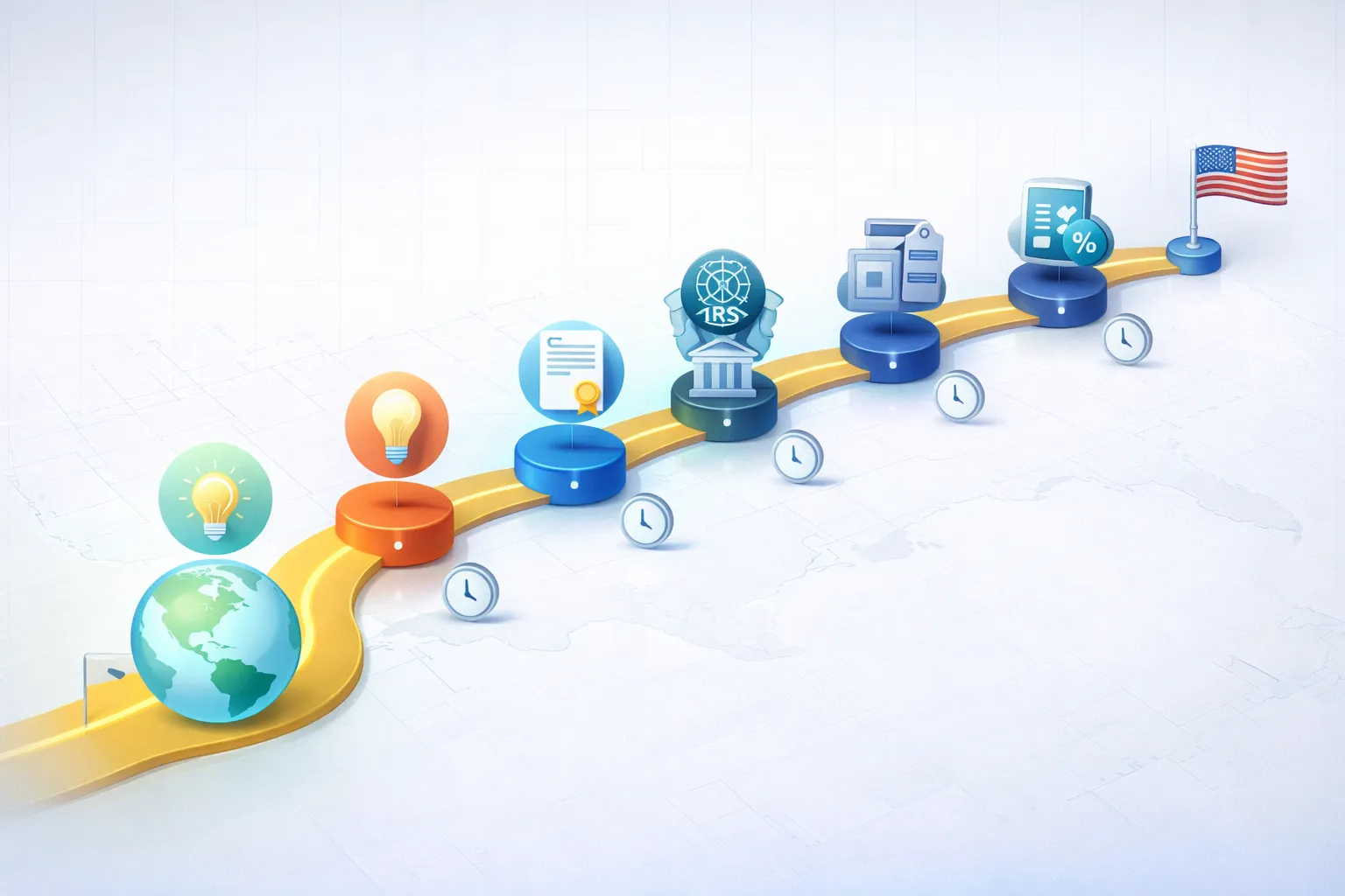 seven steps for non-residents to form US LLC: choosing structure, selecting state, filing documents, getting EIN, opening bank account, understanding taxes, and compliance