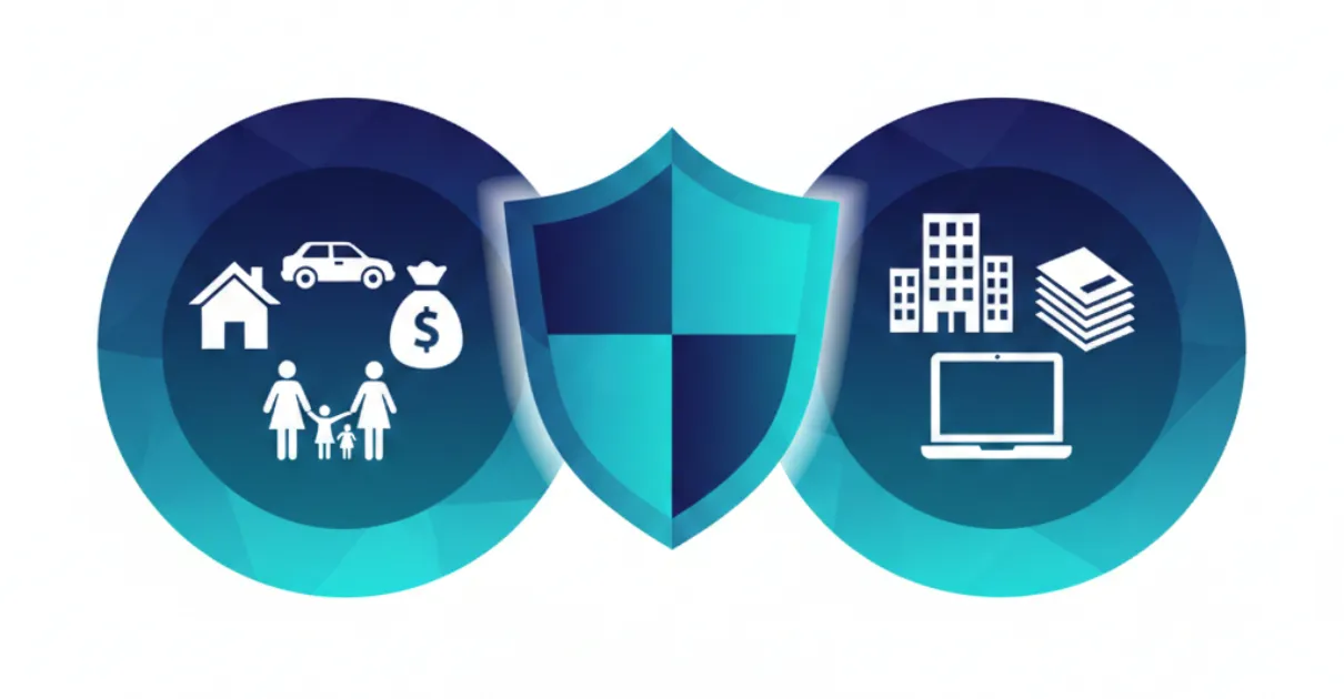 Visual diagram showing separation between personal assets and business assets with protective barrier